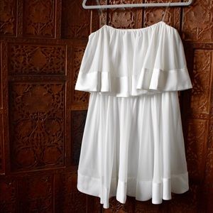 White pleated dress